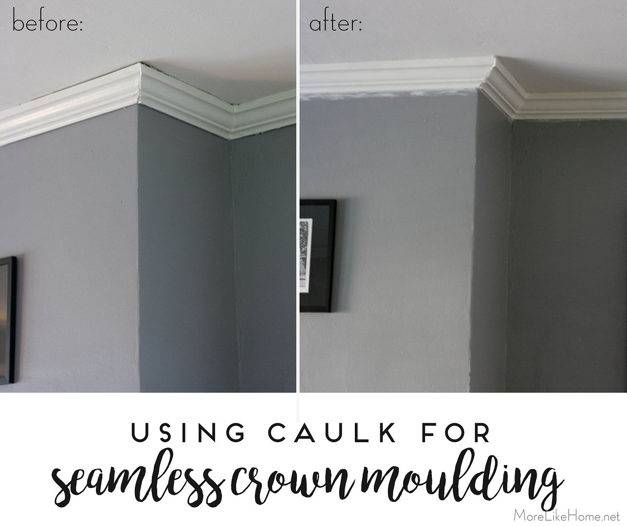 More Like Home Seamless Crown Molding with Caulk